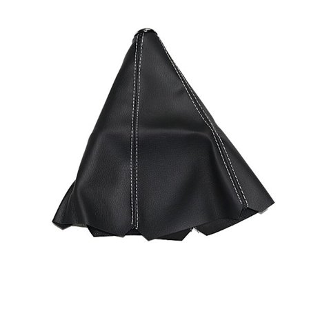 PU Läder AT MT Växelspaksknopp Växelspaksknopp Damask För Volvo S60 V70 XC90 Subaru Forester Peugeot 307 206 308 407-vit linje