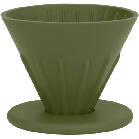 Sammenleggbar kaffetrakter, gjenbrukbar håndbrygget kaffetrakter med silikonfilterholder, sammenleggbar kaffemaskin for camping, fotturer, grønn