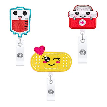 3PCS ID-merkeklips ABS Retractable Lanyard Easy Pull Buckle Work