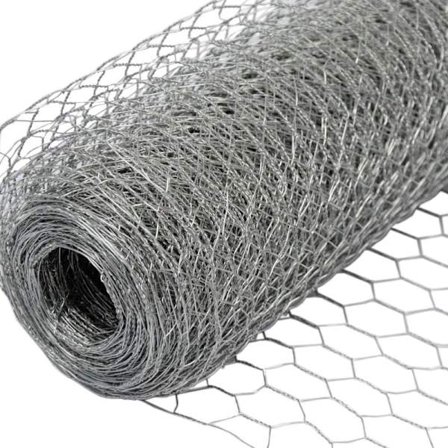Metalnet til hegn Sekskantet net: 16x25mm Hegn til dyr og planter Galvaniseret -0,1mx6m KLB