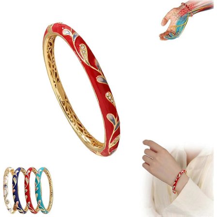 Kinesisk emalje lymfatisk magnetisk terapi gull armbånd, magnetisk terapi pave armbånd, magnetisk kobberbånd (FMY)