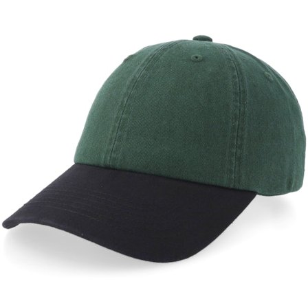 Equip - Verde Gorra - Stone Washed Dark Green/Black Dad Cap @ Hatstore