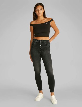 Calvin Klein Jeans High Rise Super Skinny Ankle - Black - 28