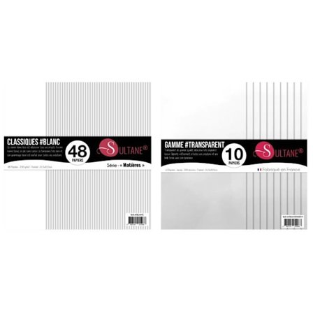 Packs Scrapbooking Vitt och Transparent papper för att prägla