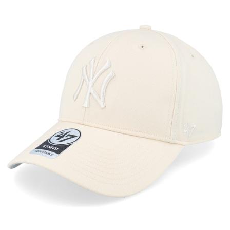 47 Brand - MLB Beige adjustable Caps - New York Yankees Raised Basic Mvp Natural Adjustable @ Hatstore