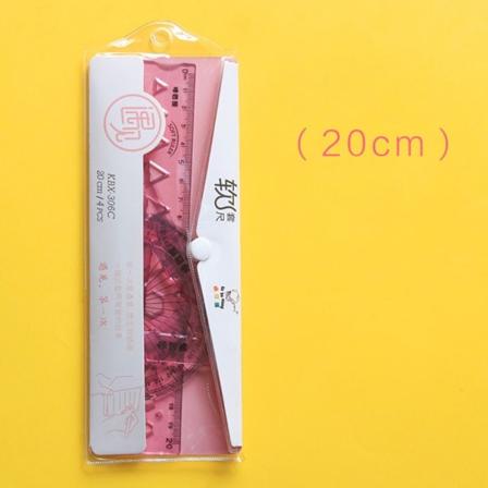 4STK Trekantlineal Lige lineal PINK 20CM Pink 20cm