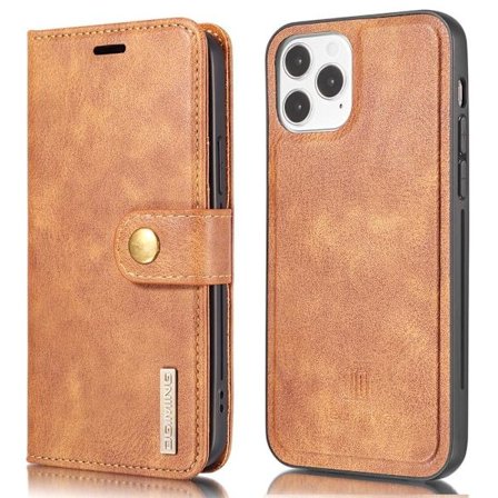 DG.MING For iPhone 13 Mini Stylish Wallet Case - Brown