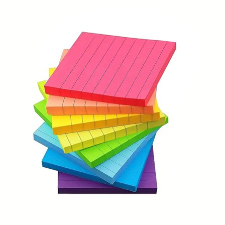 8 stk. Forede Sticky Notes, 7,6 x 7,6 cm Selvklæbende 8 Farver Post It Sticky Notesblok Forede Sticky Farverige Notes til Kontor Skole