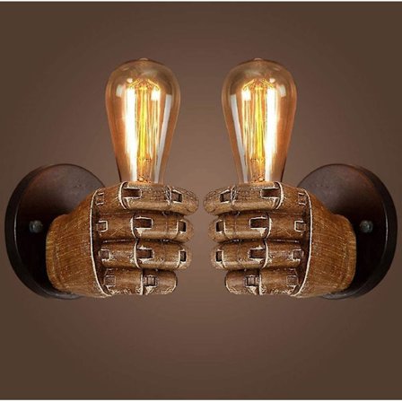 Applique Murale Poing Antique, Lampe Murale Industrielle Vintage E27 Edison Ampoule Base Pour Couloir Cuisine Chambre Restaurant Caf Illumin (