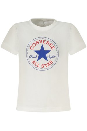Converse T-shirt Maniche Corte Bambino Bianco