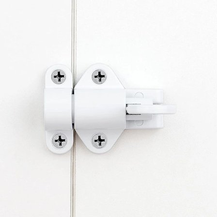 6-pak selvlåsende låse, hvide fjederlåse, fjederhasper, aluminiumslegering, automatisk fjederlås med skruer, brugte