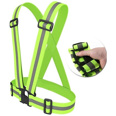 3M heijastinliivi - Ristiraidat säädettävillä punotuilla Hi Vis -hihnoilla juoksuun, pyöräilyyn ja kävelyyn - Valmistettu 3M Scotchlite -materiaalista