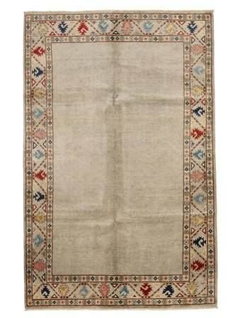 Noué À La Main Kazak Fine Tapis 193X291 De Laine Marron/Orange