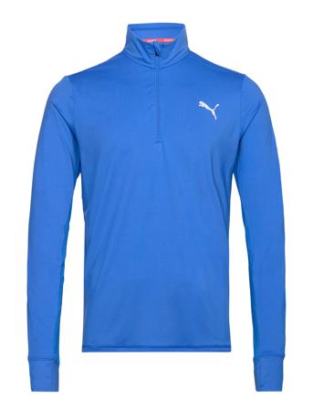 Run Favorite 1/4 Zip M T-shirts Long-sleeved Blå PUMA*Betinget Tilbud