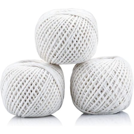 10 x 50m 1mm grønn bomullsgarn for hagearbeid, blomsterkunst, hvit innpakning