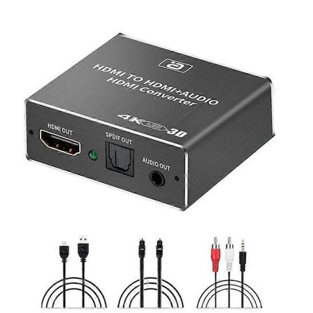 HDMI Audio Extractor HDCP CEC + Optisk TOSLINK SPDIF + 3,5 mm RCA Audio Converter 4K x 2K 3D HDMI Au