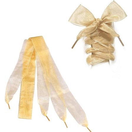 5 par flade satinbånd snørebånd brede farverige blonder organza sko