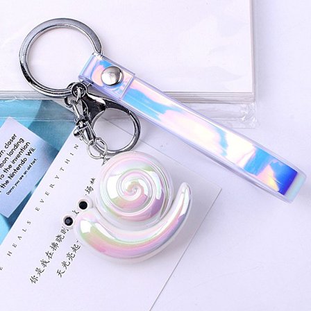 (Sæt med 5) Akryl Snegl Nøglering Vedhæng - Illusion Dyr Ornament - Par, Familie Tasker Bil Nøglering Tilbehør