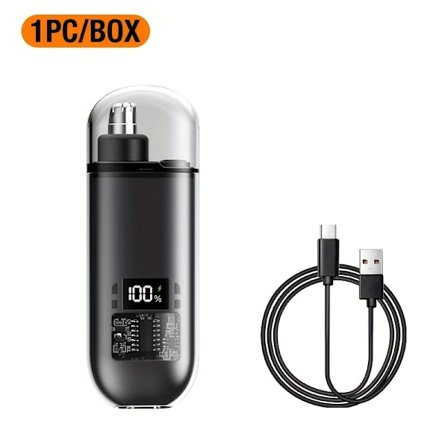 1 st 's & 's Näshårstrimmer med Digital Display, USB Mini Näshårsklippare, Hållbar ABS-design, LCD-skärm & Hastighetskontroll för Grooming