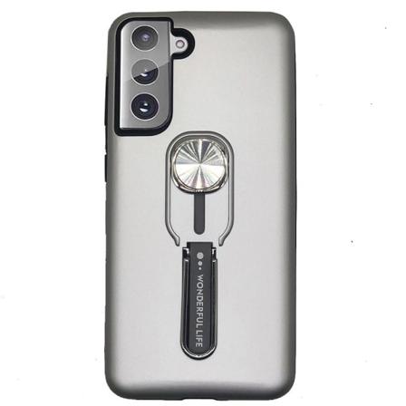 Samsung Galaxy S21 - Skal med Hållare Silver