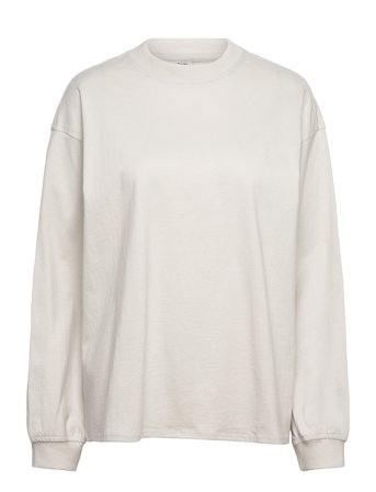 Monki Oversized Long Sleeve T-Shirt - Cream - XXS