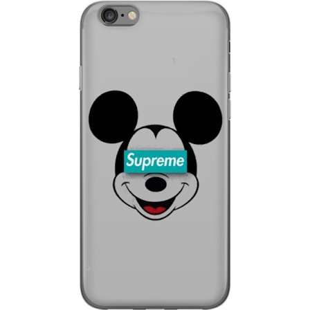 Kompatibelt Mobilskal till Apple Apple iPhone 6 Mickey Mouse ansikte med Supreme logotyp streetwear inspirerat pop art motiv perfekt för fans av mode