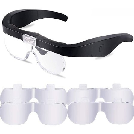 Huvudmonterat förstoringsglas USB-uppladdningsbart handsfree-förstoringsglas wit
