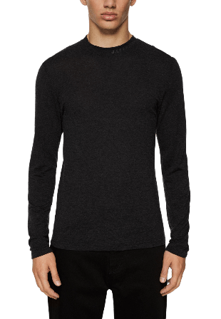 J.Lindeberg Arnie Mock Neck Longsleeve T-shirts Herr Grå L