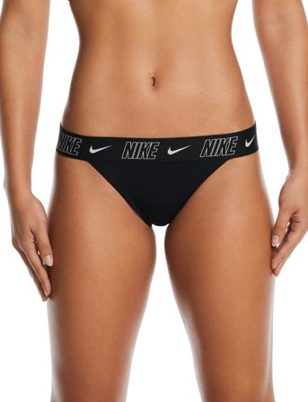 NIKE SWIM Nike Logo Tape Banded Bikini Bottom - Black - M