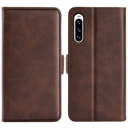 SKALO Sony Xperia 10 V Premium Wallet Flip Cover - Brun