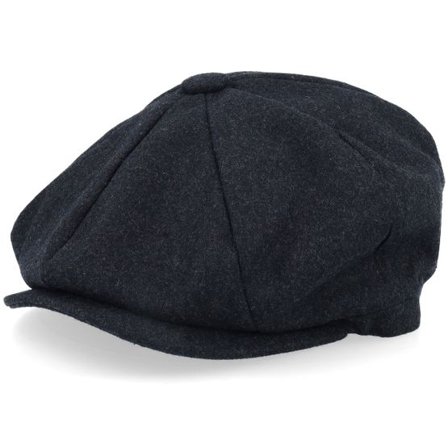 Bearded Man - Grå flatcap Keps - Lumber Sunset Charcoal Wool Baker Boy Flat Cap @ Hatstore