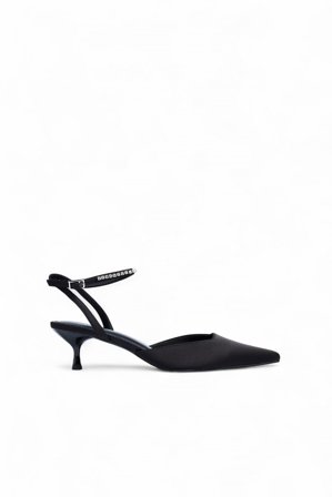 NA-KD Slingback-Pumps mit Riemchen und Strass - Schuhe Silvester - Schwarz - EU 39