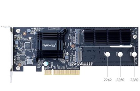 Synology M2D18 - Uttagbar harddiskramme - Ekspansjonsspor til 2 x M.2 - M.2 Card - PCIe 2.0 x8
