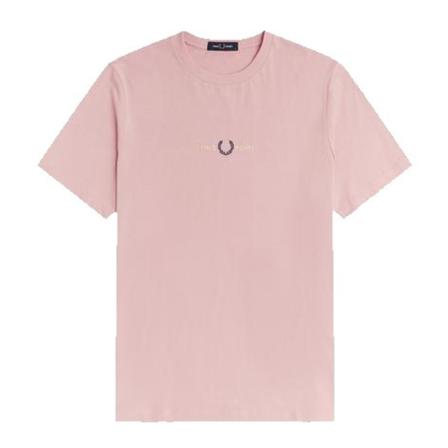 Fred Perry, Embroidered Tee Chalky Roze, Heren, Maat:M