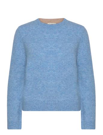 Knit Crew-Neck Pullover Tops Knitwear Jumpers Blue Tom Tailor