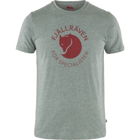 Fjällräven Men's Fox T-Shirt in Grey Melange/Grau, Bio-Baumwolle | Size: Large