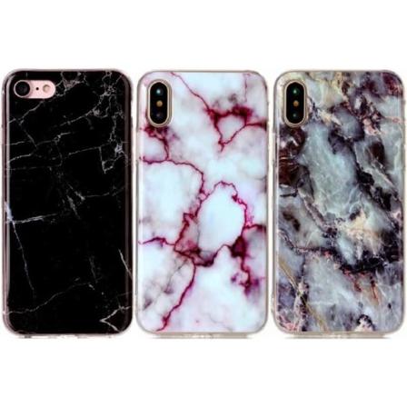 Iphone X / Xs Stötdämpande Marmorskal Glossy Black Variant 3