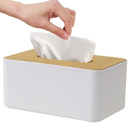 Serviettholder med fjernkontrollrom, Serviett oppbevaringsboks, Lommetørkleholder med trelokk, Serviettbeholder med fjernkontrollrom, 