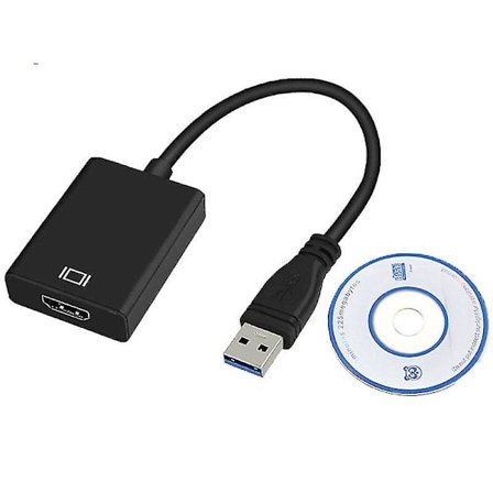 Usb till Hdmi-adapter, Usb 3.0 / 2.0 till Hdmi 1080p Full Hd Video Audio Multi Monitor Converter Adapter(Svart)