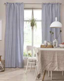 Sivuverho raidallinen Alma 2/pak Sininen