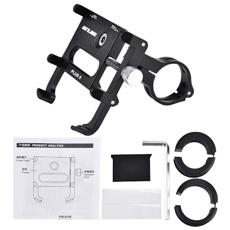 Mobiltelefonholder for terrengsykkel, landeveissykkel, motorsykkel, styrefeste (svart)