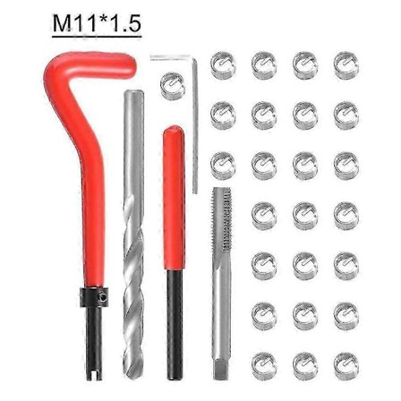 30st Metrisk Gängreparationssats M3 M4 M7 M9 M11 Helicoil Bil Pro Coil Verktyg M11*1.5