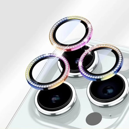 Bling Glitter Diamant Kameralinsskydd Fodral kompatibelt iPhone 16 15 14 13 11 Pro Max Plus Skärmskyddsfilm kompatibelt iPhone 16E Pro