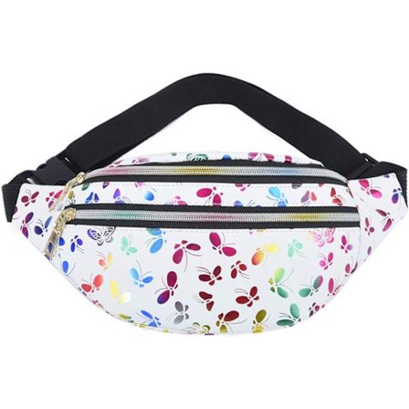 Lommeveske for kvinner, vanntett byveske i PU-lær, skinnende belteveske, reise