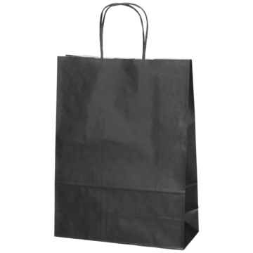 Papirpose Svart 24x10x32 cm