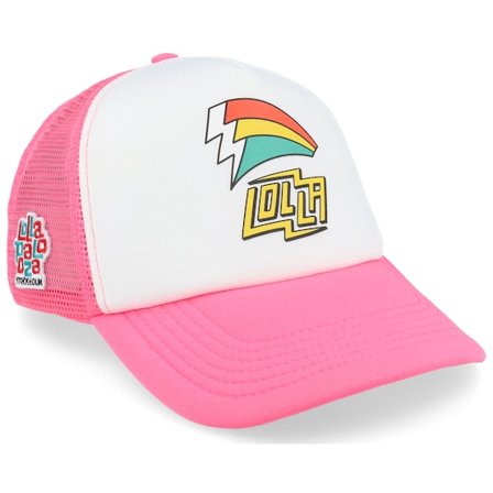 Hatstore - Rosa trucker Boné - Lollapalooza Stockholm Bolt Foam Pink/white Trucker @ Hatstore