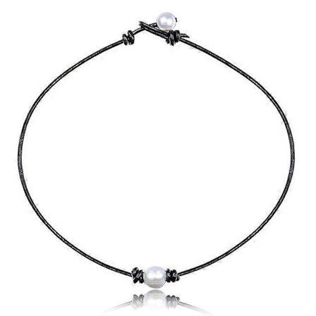 Enkelt dyrket ferskvannsperlekjede - Svart lærkjede, 1 stk