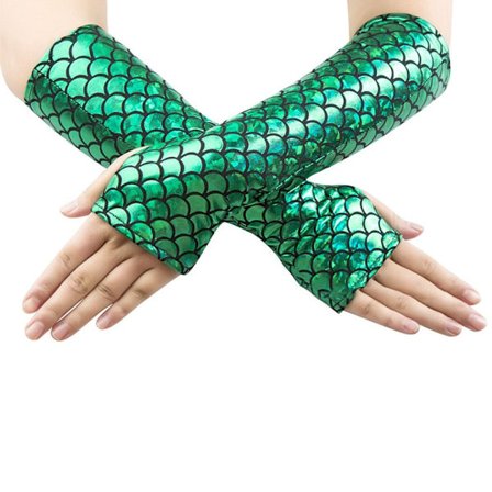 Fingerless Handskar Arm Ärmar GRÖN