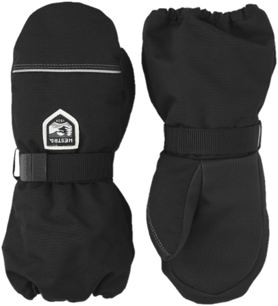 Hestra Kid's Wool Terry Mitt Svart