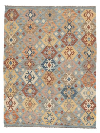 Tapis D'orient Kilim Afghan Old Style 150X196 Marron/Orange (Laine, Afghanistan)